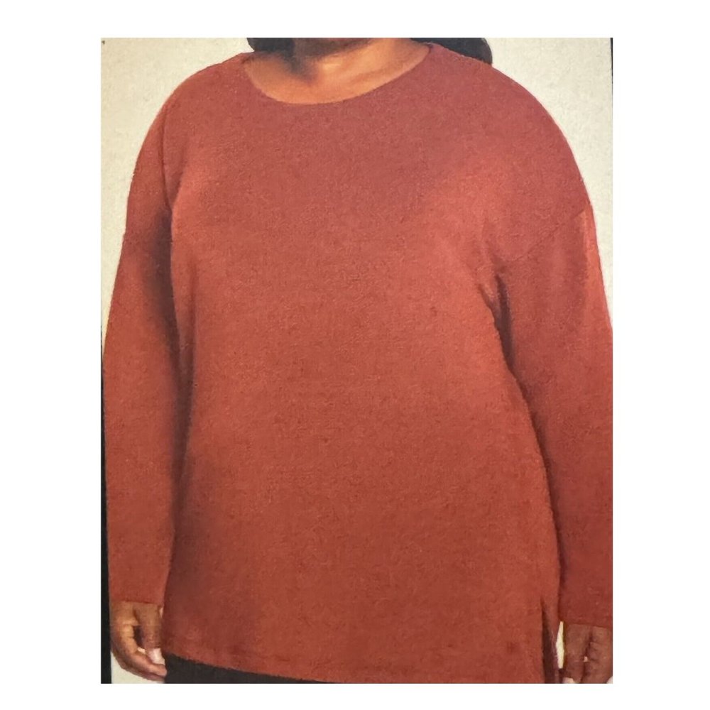 NWoT Banana Republic Women's Long Sleeve Crew Neck Top Orange Size M $65 VV083